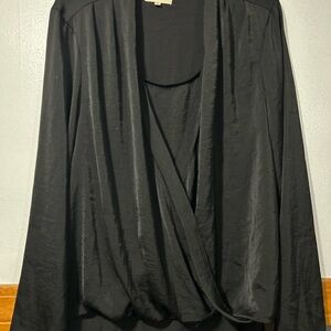 MELLODAY Black Open Front blouse black womens